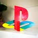 Sony Playstation logo 7' shelf display - Retro Video Games PS1 Logo