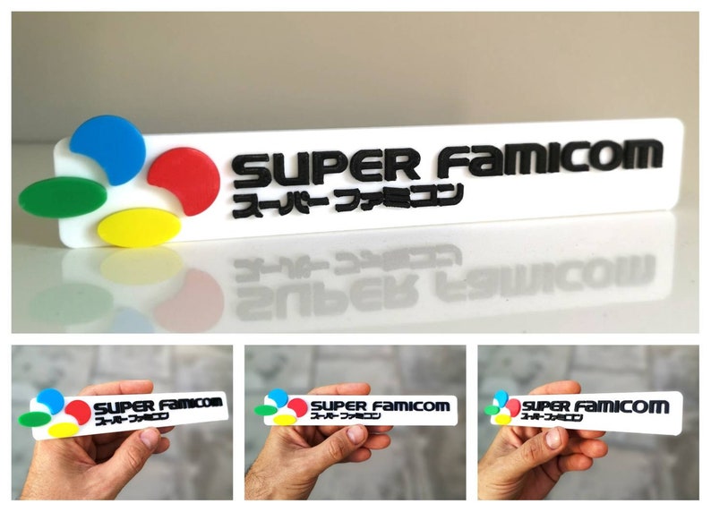 Super Famicom logo fridge magnet/shelf display Retro 80s Video Games Logo image 1