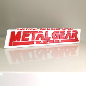 Imán para refrigerador o estante de exhibición de Metal Gear Solid: logotipo de videojuegos clásicos