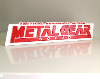 Aimant de réfrigérateur / présentoir pour réfrigérateur Metal Gear Solid - Logo de jeux vidéo classiques