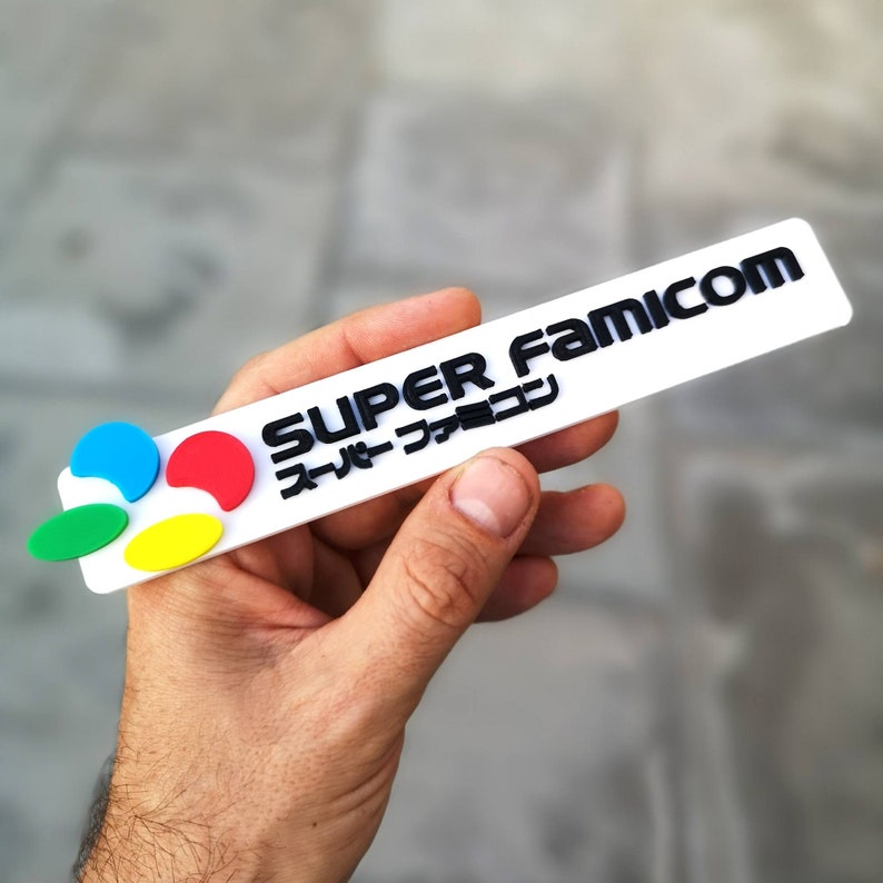 Super Famicom logo fridge magnet/shelf display Retro 80s Video Games Logo image 3