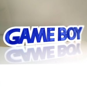 Espositore da scaffale/magnete da frigorifero Game Boy 3D - Logo di videogiochi retrò anni '80 a 8 bit, magnete da frigorifero/auto