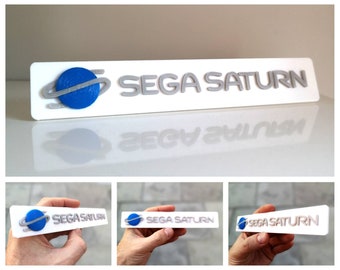 Sega Saturn logo shelf sign/fridge magnet
