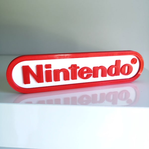 Nintendo 3D fridge magnet / shelf display - Retro 80s 8bit Video Games Logo