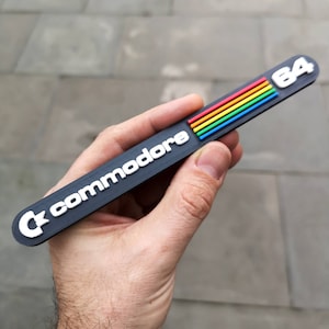Commodore 64 logo 3D fridge magnet / shelf display - Retro 80s 8bit video games accessories