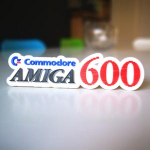 Commodore Amiga 600 logo shelf display/fridge magnet - Retro 80s 16bit Video Games