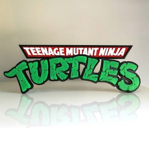 Teenage Mutant Ninja Turtles 3D shelf sign / fridge magnet - Retro 80s cartoon comic book logo