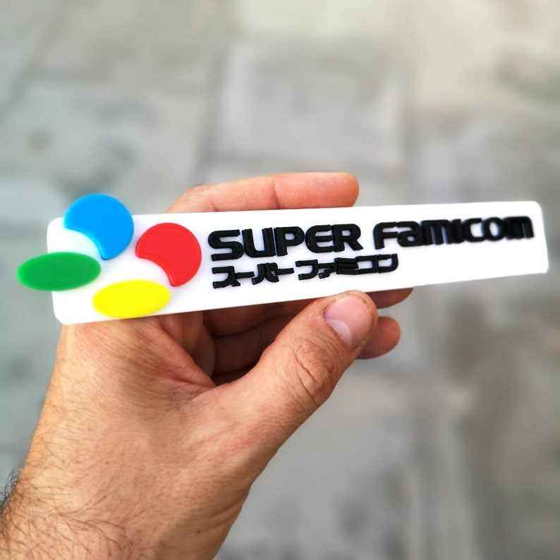 Super Famicom logo fridge magnet/shelf display Retro 80s Video Games Logo image 5