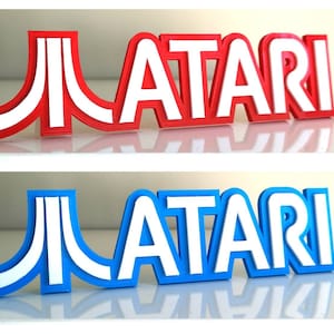 Atari 3D fridge magnet / shelf display - Choice of colours - Retro 80s 8bit Video Games Logo