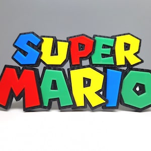 Super Mario 3D shelf display/fridge magnet - Classic Video Games Logo