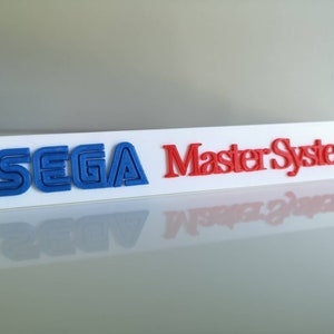Sega Master System 3D fridge magnet / shelf sign - Retro 80s 8bit Video Games Logo