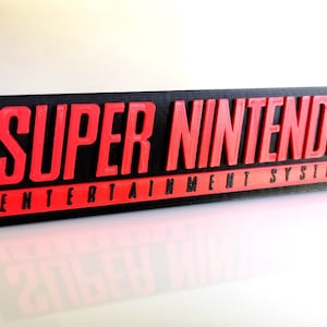 Super Nintendo logo fridge magnet/shelf display - Retro 80s Video Games SNES Logo