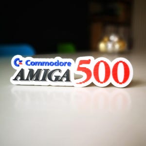 Commodore Amiga 500 logo shelf display/fridge magnet - Retro 80s 16bit Video Games