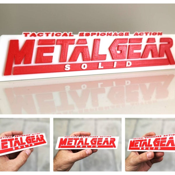 Metal Gear Solid fridge magnet / shelf display - Classic Video Games Logo