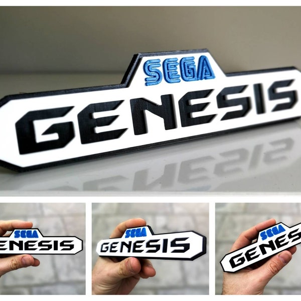 Sega Genesis 3D fridge magnet / shelf display - Retro 80s 16bit Video Games Logo