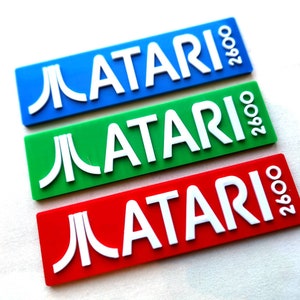Atari 2600 3D fridge magnet / shelf display - Choice of 3 colours - Retro 80s 8bit Video Games Logo