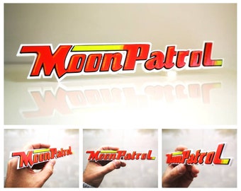 Moon Patrol magnetic shelf display - Classic Video Games Logo