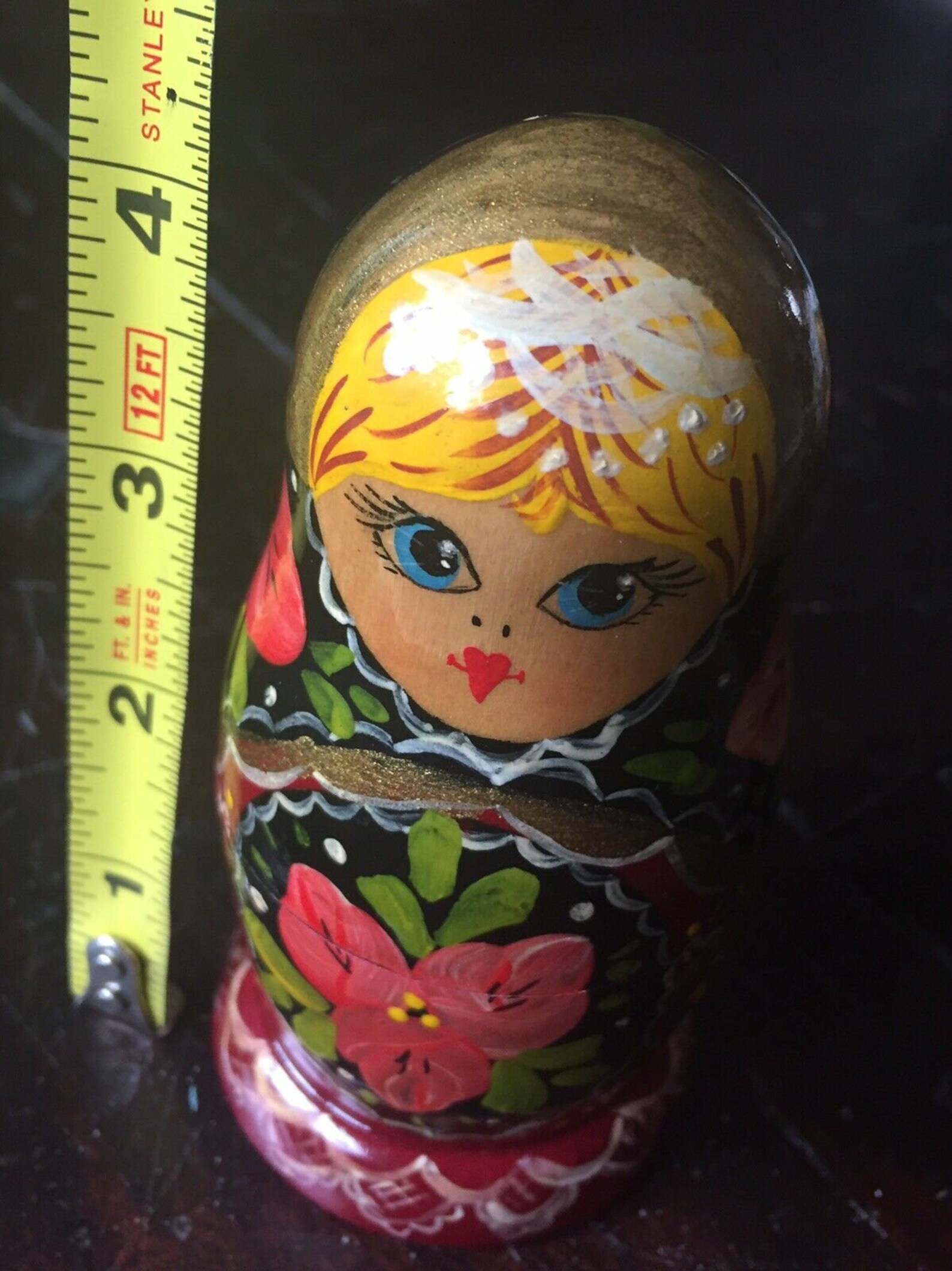 1992 Russian Hand Painted Wooden 5 Nesting Dolls Signed by Etsy
