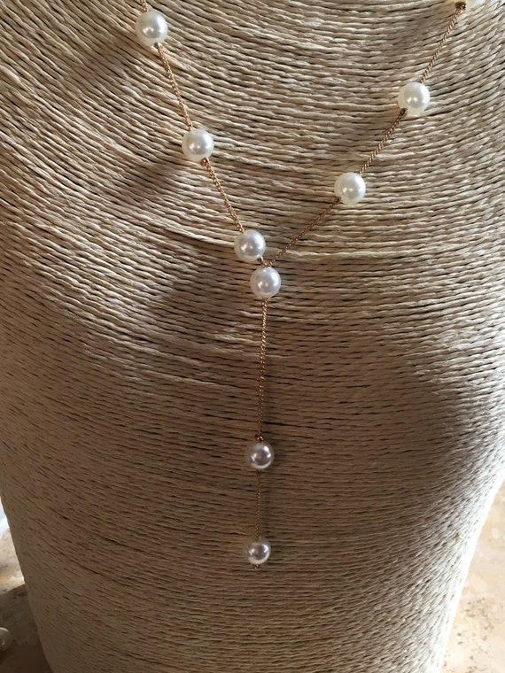 Genuine Knotted 7-8 mm White Cultured Pearl Neckla