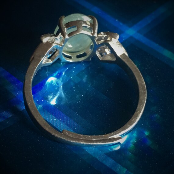 Sz7  Fei Cui Lite Oval Natural Jadeite Jade Ring … - image 4