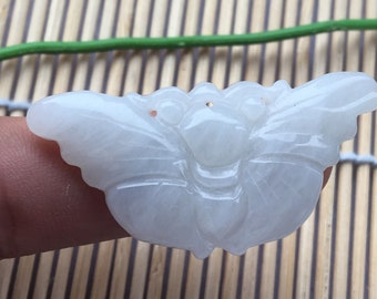 Blue Jade Butterfly #0981 Hand-carved Sculpture Jadeite Jade Natural Beautiful Type A Certified 52.3Ct