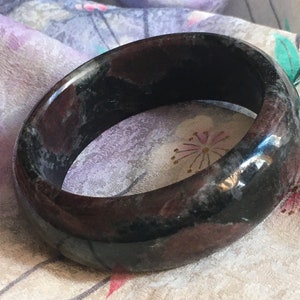 63.23mm Garnet Wide Amazing Rare Stone Bangle Bracelet #Unisex