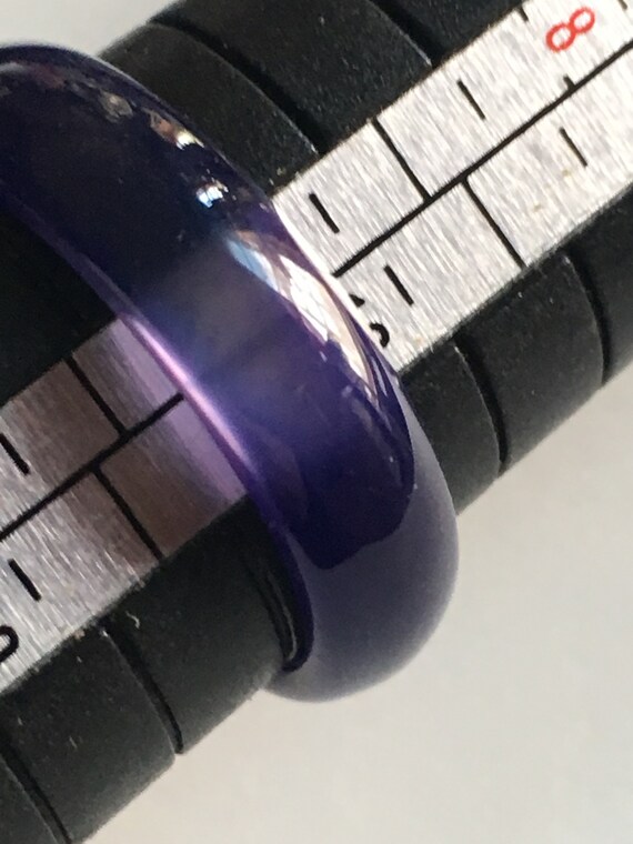 Size 9.75 Lavender Dark Purple Banded Agate Band … - image 6