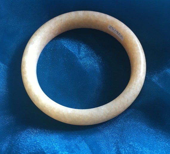 63 mm ゴールデンピーチ 黄龍翡翠ブレスレット ハンドメイド イエロー