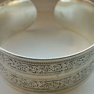 Vintage Lotus Bracelet Bangle Tibet Silver Dragon & Phoenix 3 Patterns, Adjustable Cuff Unisex