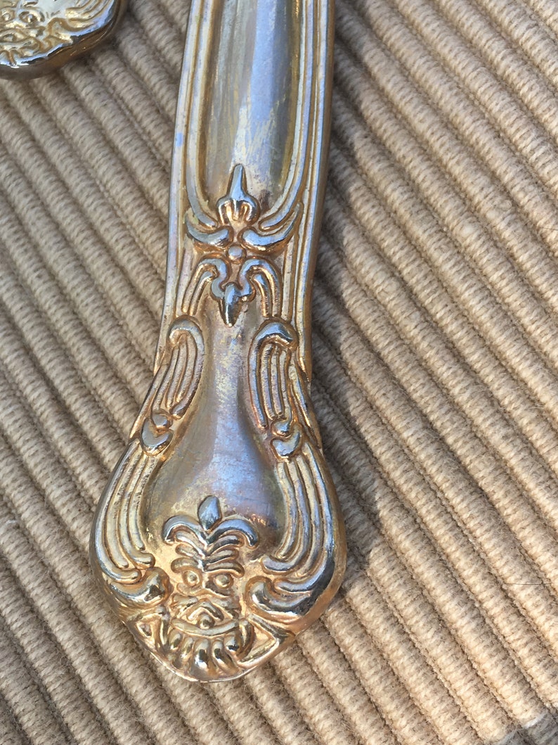 32 Piece GODINGER GOLD Plated Flatware Silverware Optional Red Etsy