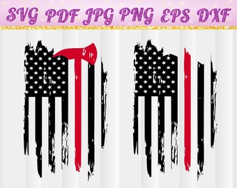 Fire Dept Red Line Svg,Fireman Distressed Flag Svg,Firefighter Cut Files Fire Axe Vinyl Decal Design T-shirt,Clip art for Cricut Silhouette