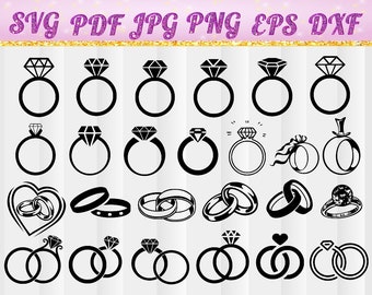 Ring svg, Ring diamond svg, Ring wedding svg, Ring wedding digital clipart for Design, Cricut file, svg, jpg, pdf, png, dxf, eps,ring vector