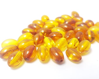 Natural Baltic Amber Beads Barrel Honey White Color 8*12 Drilled Hole 5 PCS top!