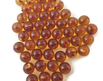 10 Beads Baltic Amber 6mm Round Drilled Cognac Alluregem E1276