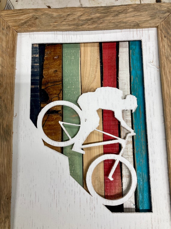 Mountain Bike Art.  Male mountain biker bombing a hill.  Last day for Christmas orders 11/31/26