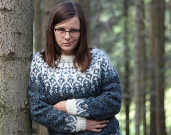 Norður PDF Muster Wollpullover aus isländischer Wolle (Grössen