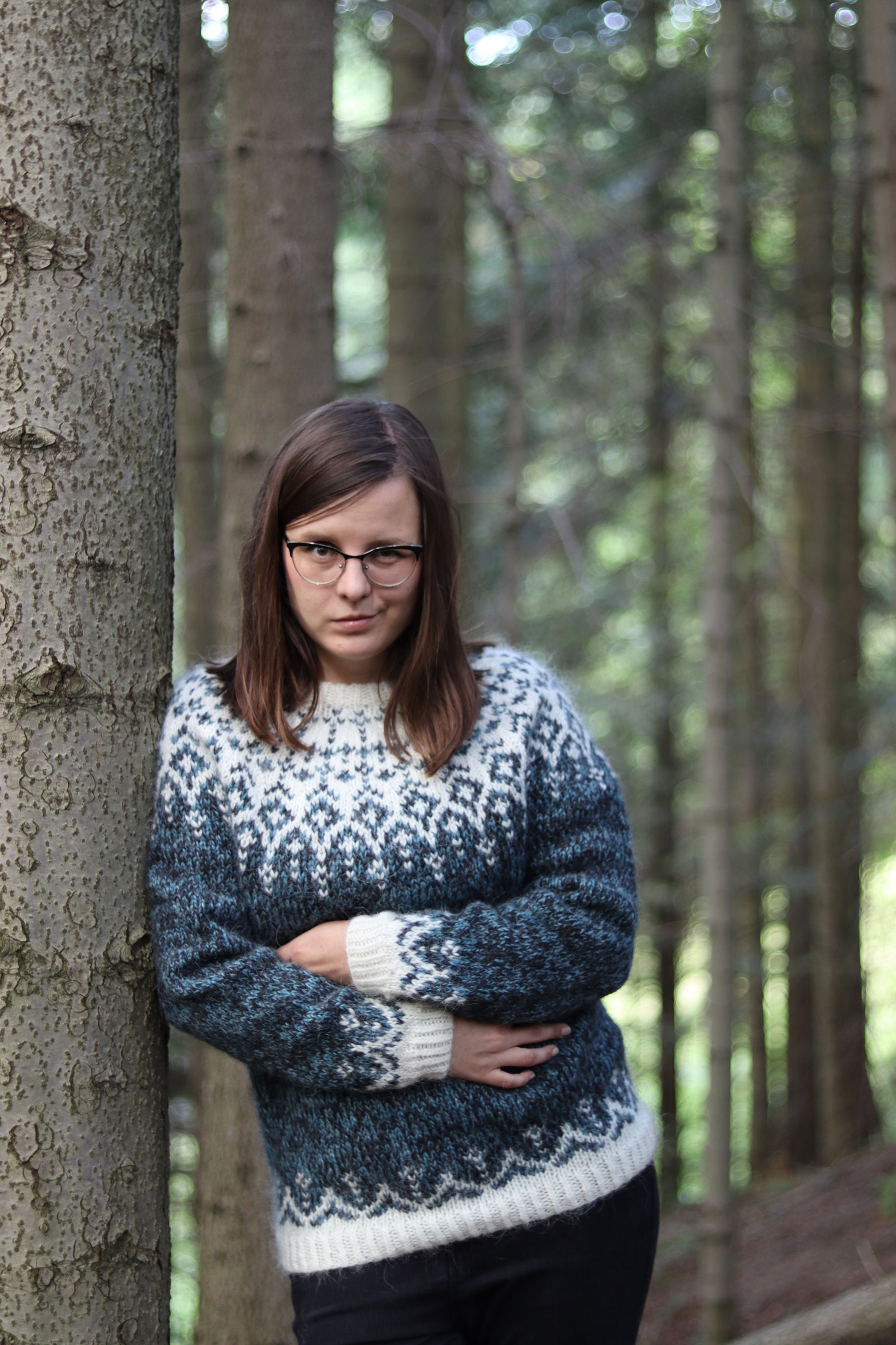 Knitting PATTERN Nordic Fair Isle Icelandic Sweater Ladies