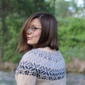 Blóm PDF pattern | Icelandic wool jumper (sizes S/M, M/L, L/XL) | available in English, German, Italian and Polish