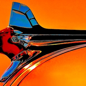 Pontiac Hood ornament fine art photo, Indian hood ornament photo, Amber Pontiac hood ornament wall art, Vintage auto emblem fine art photo