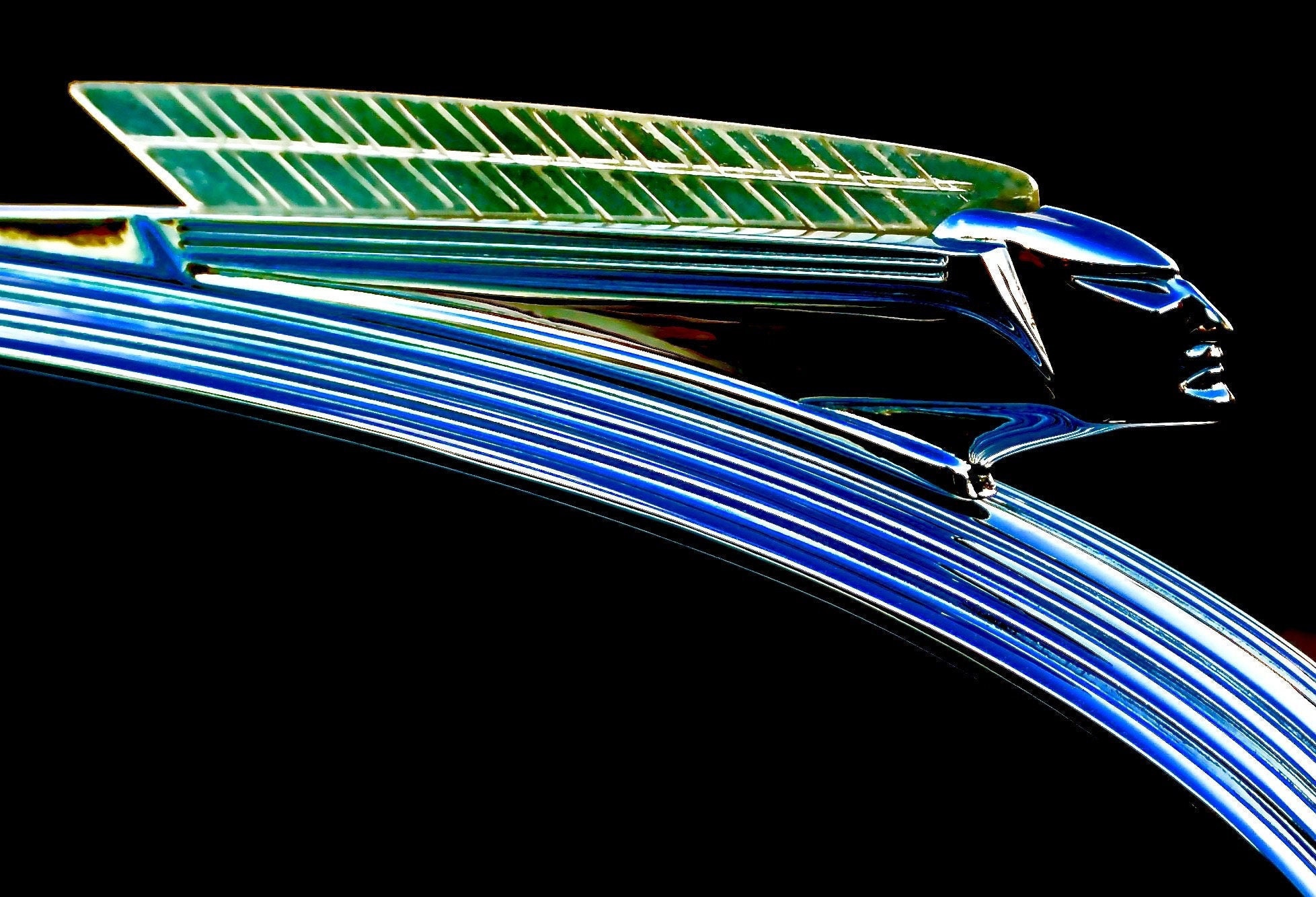 Pontiac Hood Ornament Fine Art Photo, Indian Hood Ornament Art, Pontiac