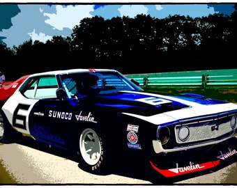 Fotografía artística metálica del Penske Javelin de 1971: Campeón de la Trans-Am