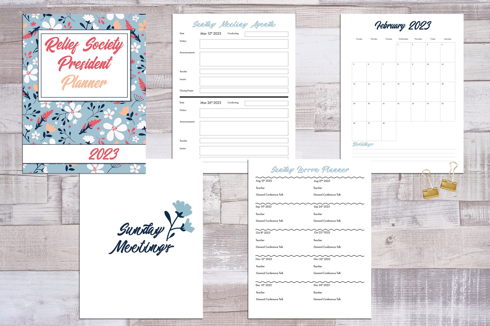 LDS Relief Society Planner for Presidencies 2023 Printable - Etsy