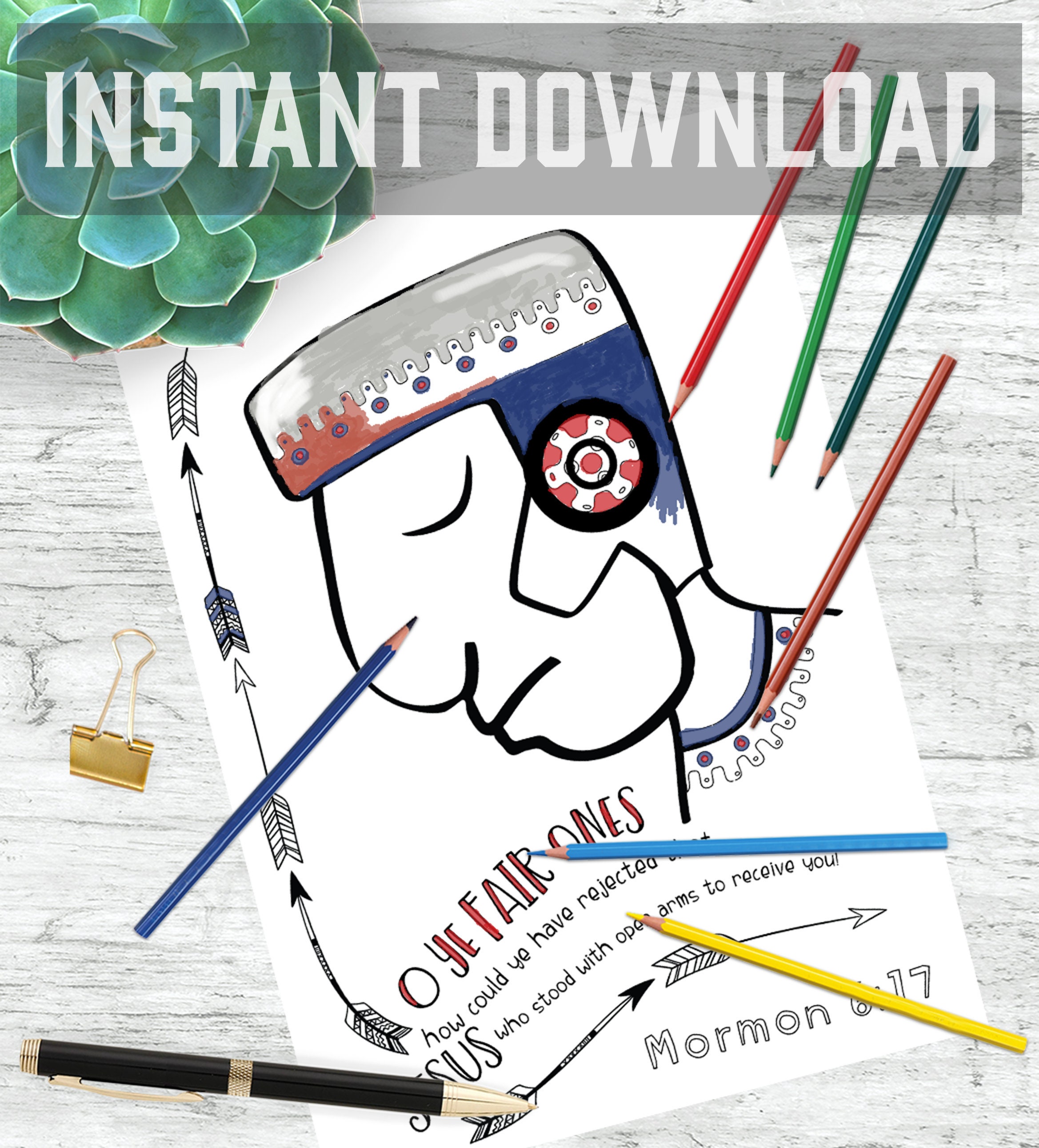 Download Lds Coloring Book Of Mormon Prophet Mormon Etsy