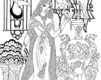 Victorian coloring pages, Victorian wedding, Victorian gowns, printable, coloring pages, vintage brides to color
