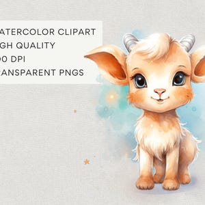 Zodiac Signs Clipart Baby, DIGITAL DOWNLOAD, Astrology Star Signs, Commercial Use, Baby Animal Watercolor Clip Art, PNG For Nursery Wall Art image 3