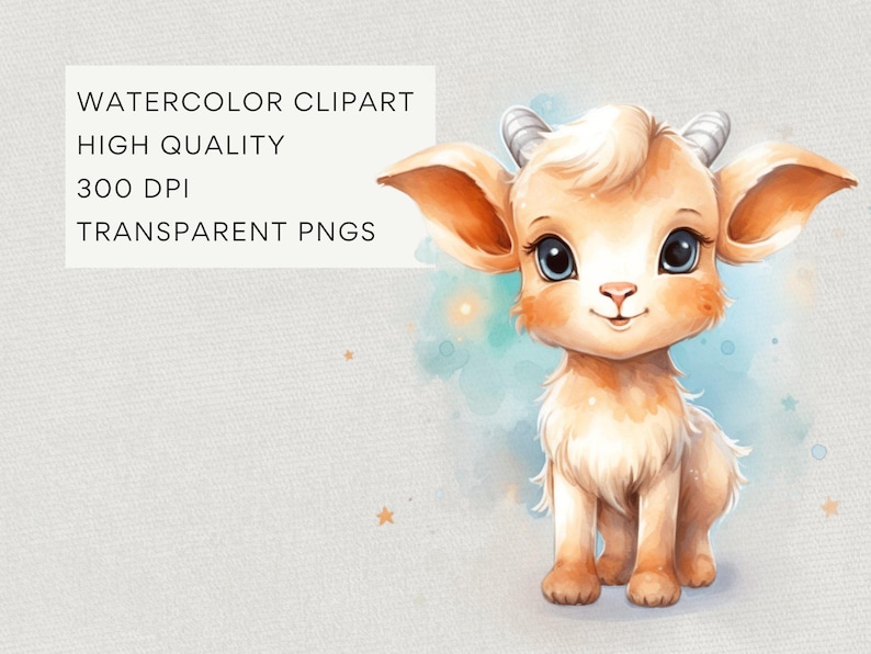 Zodiac Signs Clipart Baby, DIGITAL DOWNLOAD, Astrology Star Signs, Commercial Use, Baby Animal Watercolor Clip Art, PNG For Nursery Wall Art image 3
