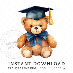 Preschool Graduation Clipart, Single Image DIGITAL DOWNLOAD, Watercolor Kindergarten Graduation Clipart, Cute Kid Student Commercial Use PNG