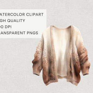 Fall Clothes Clipart Bundle, DIGITAL DOWNLOAD, Watercolor Autumn Sweater Clip Art Pack, Fashion Boho Outfit Graphics Set, Commercial Use PNG image 3