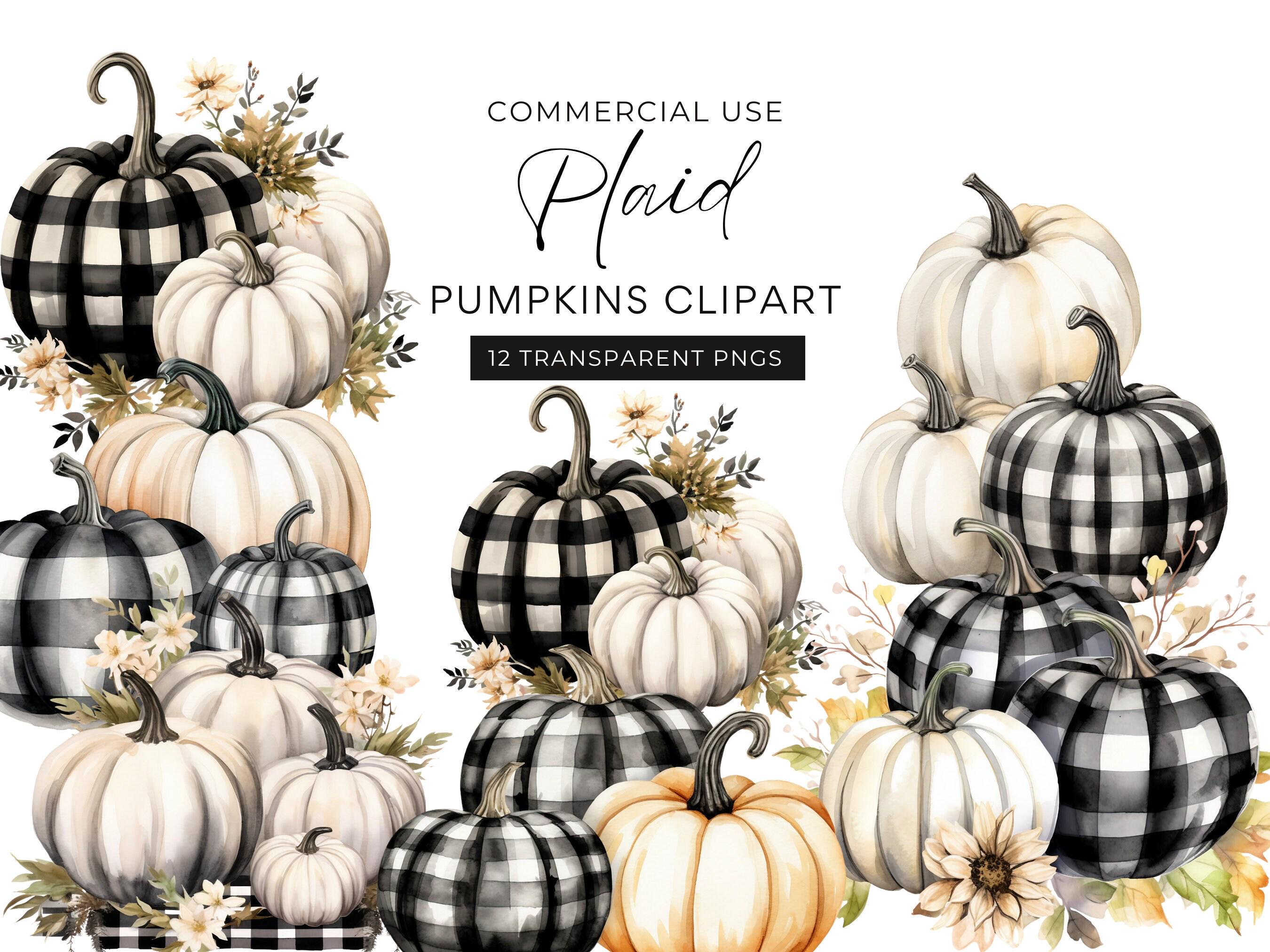 Watercolor Pumpkin Clipart Bundle, DIGITAL DOWNLOAD, Pink Blue White ...