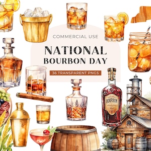 Imágenes prediseñadas de bourbon, DESCARGA DIGITAL, Imágenes prediseñadas de vaso de bourbon, Imágenes prediseñadas del día del padre en acuarela, Uso comercial de bebidas alcohólicas de whisky PNG